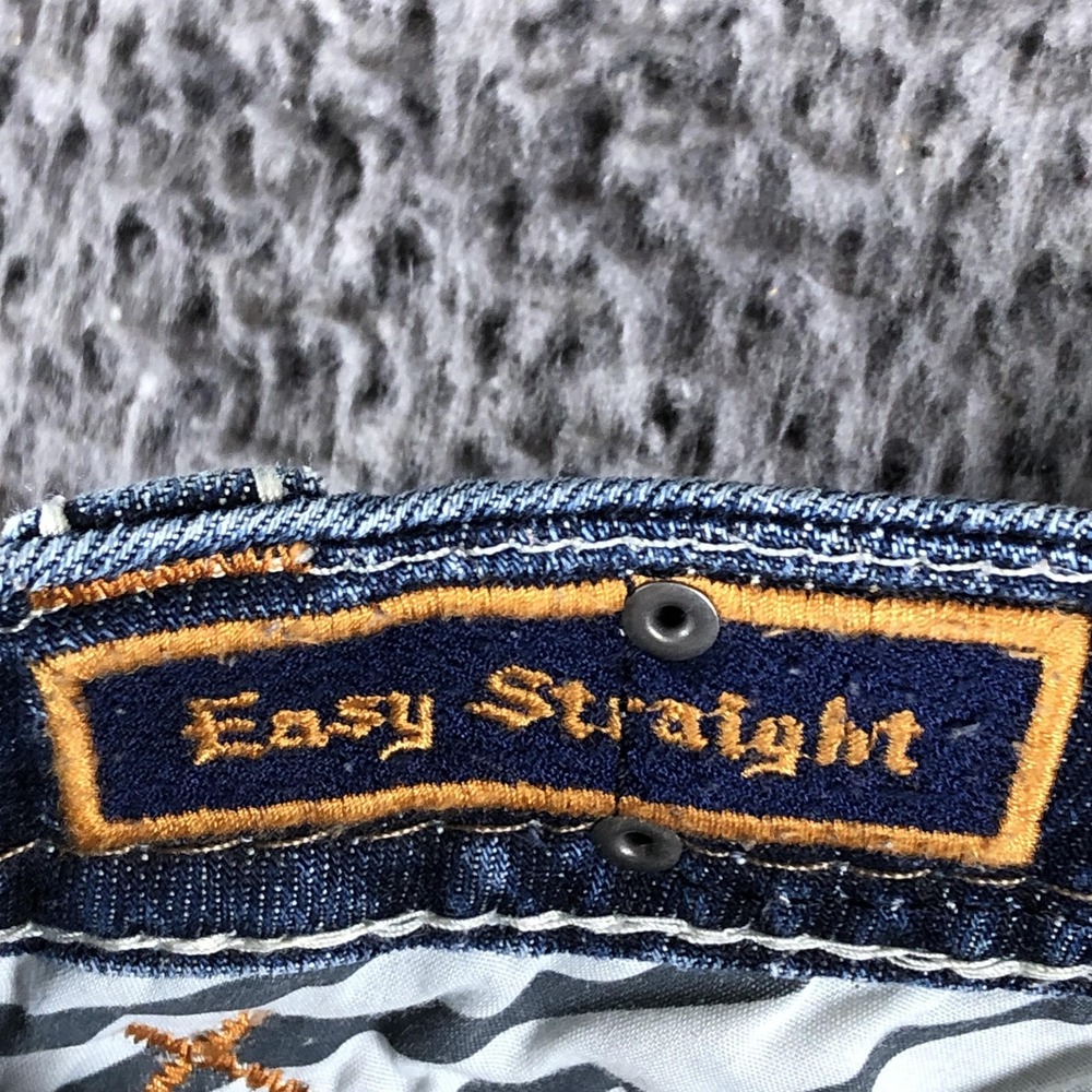 Rock Revival Easy Straight Jeans Womens 26 Blue Med Wash Stretch Rhinestone - Picture 12 of 16